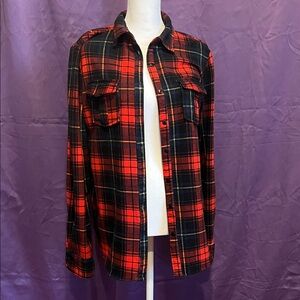 Eden & Olivia Red and Black Plaid Shirt